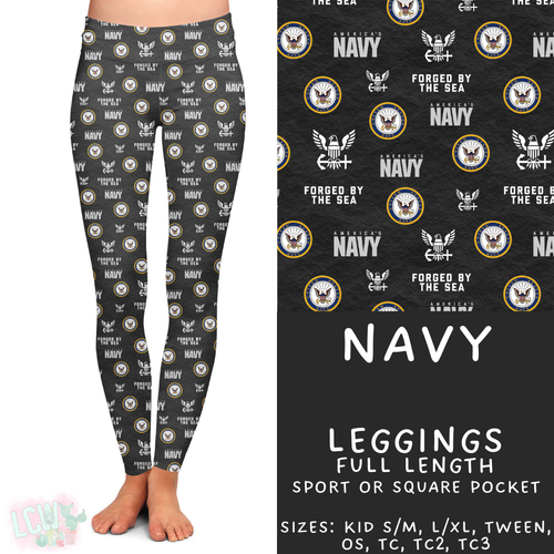 Batch #414 - Military 2 Collection - Closes 9/17 - ETA early Nov - Navy Full Length Leggings