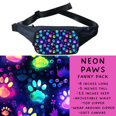 Batch #276 - Fanny Packs & Drawstring Backpacks - Closes 1/24 - ETA late March - Neon Paws Fanny Pack