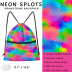 Batch #276 - Fanny Packs & Drawstring Backpacks - Closes 1/24 - ETA late March - Neon Splots Drawstring Backpack