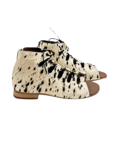 Naughty Monkey Nola Sandals in Black & White – Gladiator Style Lace-Up Sandals Sizes 6–10