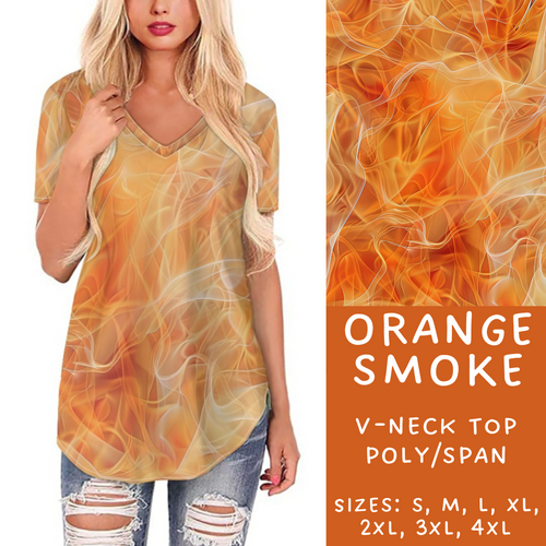 Batch #202 - Colorful Smoke Sets - Closes 9/18 - ETA early Nov - Orange Smoke V-Neck Tee