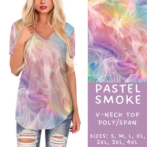 Batch #202 - Colorful Smoke Sets - Closes 9/18 - ETA early Nov - Pastel Smoke V-Neck Tee