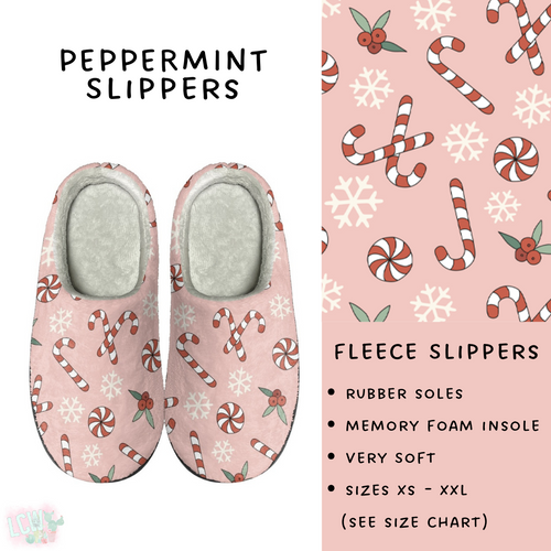 Batch #221 - Comfy Christmas Slippers - Closes 10/23 - ETA early Dec - Peppermint Slippers