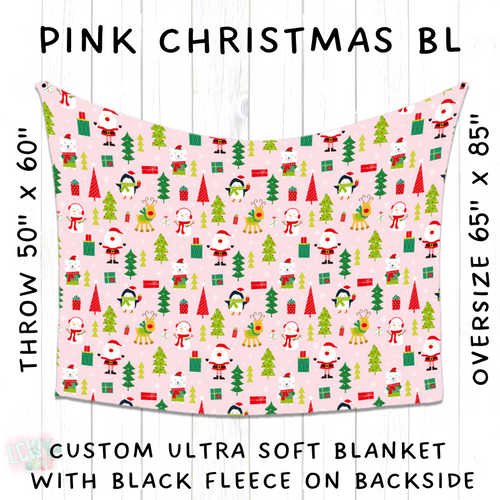 Batch #216 - Cozy Christmas Blankets Presale - Closes 10/14 - ETA Early Dec - Pink Christmas BL