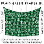 Batch #216 - Cozy Christmas Blankets Presale - Closes 10/14 - ETA Early Dec - Plaid Green Flakes BL