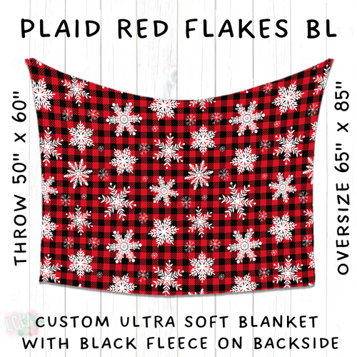 Batch #216 - Cozy Christmas Blankets Presale - Closes 10/14 - ETA Early Dec - Plaid Red Flakes BL