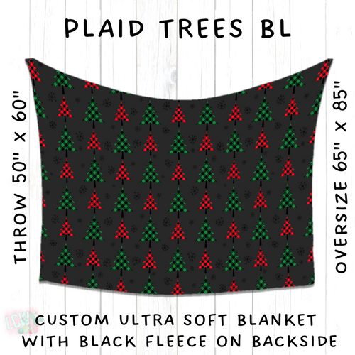 Batch #216 - Cozy Christmas Blankets Presale - Closes 10/14 - ETA Early Dec - Plaid Trees BL