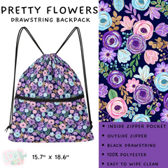 Batch #276 - Fanny Packs & Drawstring Backpacks - Closes 1/24 - ETA late March - Pretty Flowers Drawstring Backpack