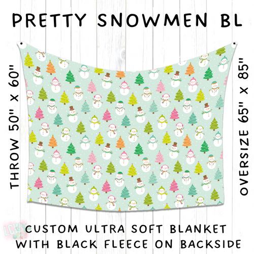 Batch #216 - Cozy Christmas Blankets Presale - Closes 10/14 - ETA Early Dec - Pretty Snowmen BL