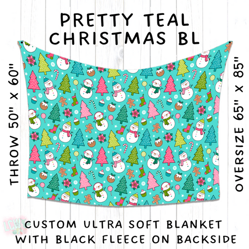 Batch #216 - Cozy Christmas Blankets Presale - Closes 10/14 - ETA Early Dec - Pretty Teal Christmas BL