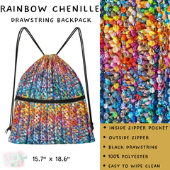 Batch #276 - Fanny Packs & Drawstring Backpacks - Closes 1/24 - ETA late March - Rainbow Chenille Drawstring Backpack