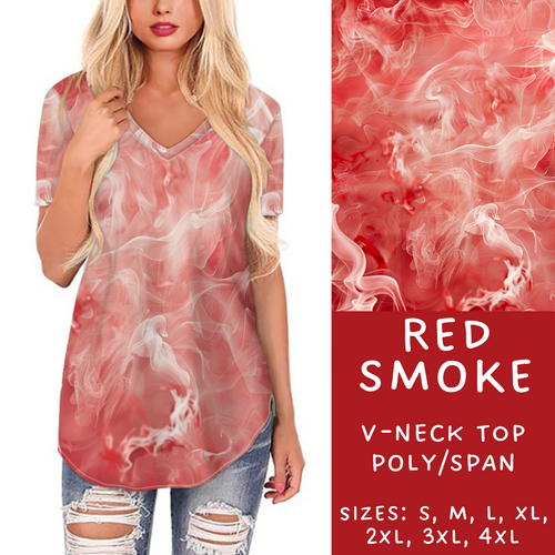 Batch #202 - Colorful Smoke Sets - Closes 9/18 - ETA early Nov - Red Smoke V-Neck Tee