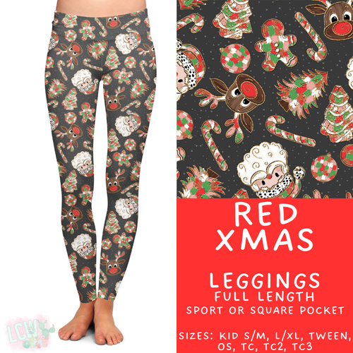 Batch #424 - Jingle All The Way - Closes 10/3 - ETA mid/late Nov - Red Xmas Full Length Leggings