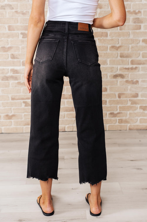 Ryan High Rise Button Fly Wide Leg Crop Jeans | Judy Blue | Sizes 0 to 24W