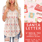 Batch #424 - Jingle All The Way - Closes 10/3 - ETA mid/late Nov - Santa Letter V-Neck Tee