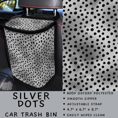 Batch #423 - Car Accessories - Closes 10/2 - ETA mid/late Nov - Silver Dots Car Trash Bin