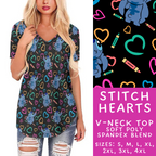 Batch #273 - Magical Faves 10 - Closes 1/20 - ETA late March - Stitch Hearts V-Neck Tee