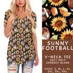 Batch #407 - Fall Fun 2 - Closes 9/4 - ETA mid/late October - Sunny Football V-Neck Tee