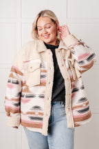 Sedona Sunset Sherpa Aztec Shacket – Cozy & Stylish in Sizes S-3XL for Effortless Fall Fashion