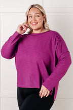 Simply Basic Ribbed Hacci Sweater – Light Plum - Sizes Small - 3XL