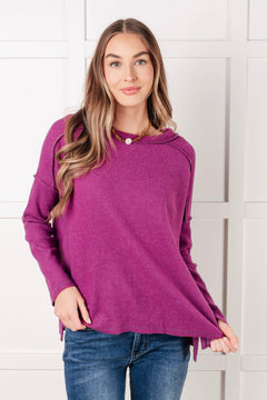 Simply Basic Ribbed Hacci Sweater – Light Plum - Sizes Small - 3XL