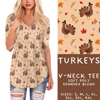 Batch #407 - Fall Fun 2 - Closes 9/4 - ETA mid/late October - Turkeys V-Neck Tee