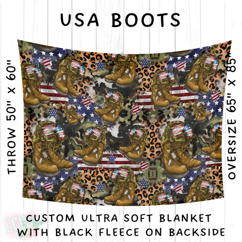 Batch #414 - Military 2 Collection - Closes 9/17 - ETA early Nov - USA Boots Blanket