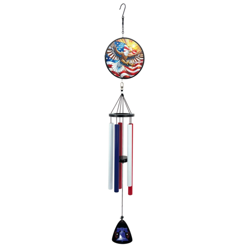 Stars & Liberty Eagle Stained Glass Wind Chime — 40"
