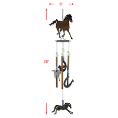 Galloping Cowboys Mustang Wind Chime — 28"