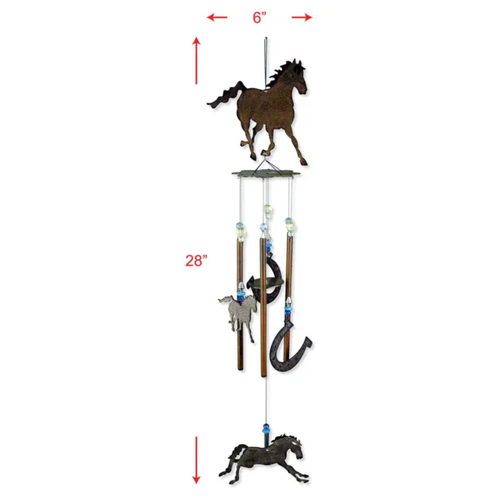 Galloping Cowboys Mustang Wind Chime — 28"