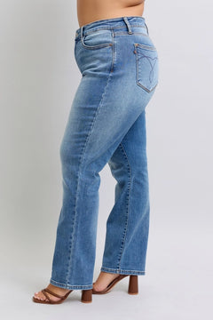 Vintage Wash Thermal Straight Jeans
