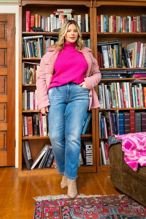 Vintage Wash Thermal Straight Jeans