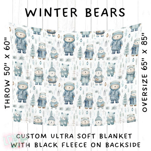 Batch #242 - Winter Wonderland Blankets - Closes 11/22 - ETA early Feb - Winter Bears Blanket