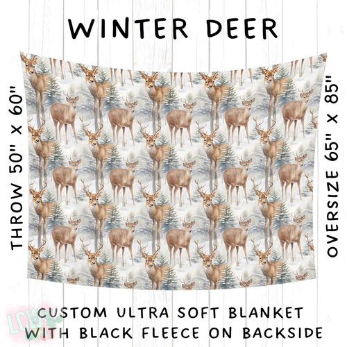 Batch #242 - Winter Wonderland Blankets - Closes 11/22 - ETA early Feb - Winter Deer Blanket