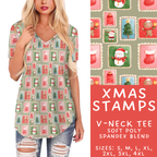 Batch #424 - Jingle All The Way - Closes 10/3 - ETA mid/late Nov - Xmas Stamps V-Neck Tee