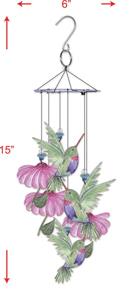 The Watercolor Hummingbird & Coneflower Chime
