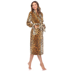 Super Soft Plus Size Lounge Robe | Cozy Long Robe for Women | Plush & Warm | S-3XL | White, Pink, Burgundy, Purple & Cheetah