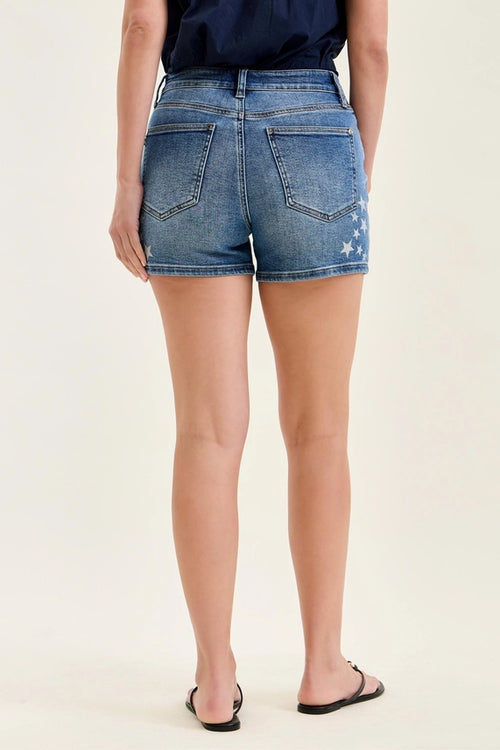 Judy Blue Star Splatter High Waist Denim Shorts