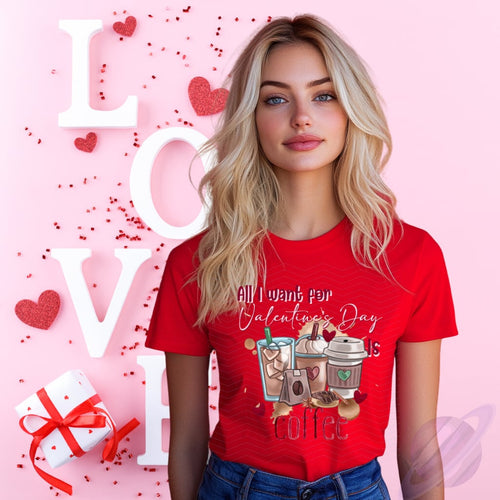 Valentine’s Day T-Shirts – Sizes Small to 5XL in Red or Black – Super Soft Unisex Jersey Crew Neck