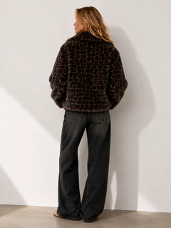 Leopard Espresso dark leopard-print jacket back view