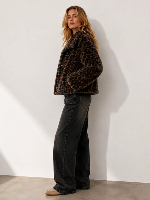 Leopard Espresso dark leopard-print jacket side view