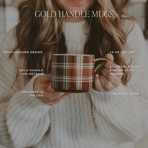 Floral Mom Coffee Mug – 14oz Gold Handle