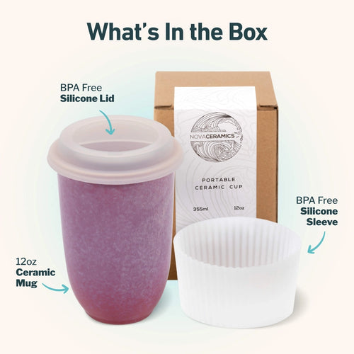 Astral Bloom Ceramic Travel Mug – 12oz Reusable Cup