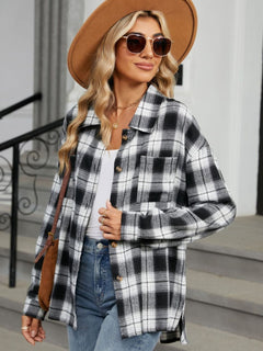 Plaid Collared Neck Long Sleeve Shirt | Fall Fashion Must-Have | Sizes Small through 2XL | 8 Fun Colors