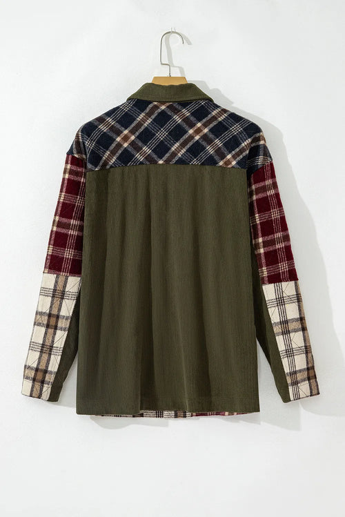 Cozy Fall Plaid Button-Up Shirt Jacket