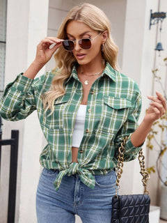 Classic Plaid Button Up Long Sleeve Shirt - 7 Colors, Sizes Small to 2XL