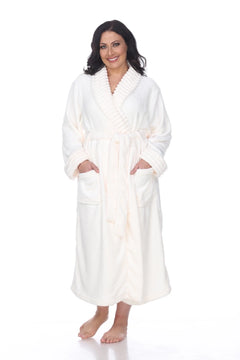 Super Soft Plus Size Lounge Robe | Cozy Long Robe for Women | Plush & Warm | S-3XL | White, Pink, Burgundy, Purple & Cheetah