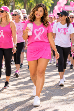 Breast Cancer Awareness Pink Ribbon Skort