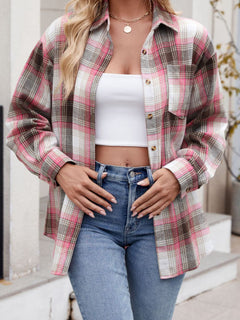 Versatile Plaid Collared Neck Long Sleeve Shirt - 6 Stunning Colors, Sizes Small to 2XL