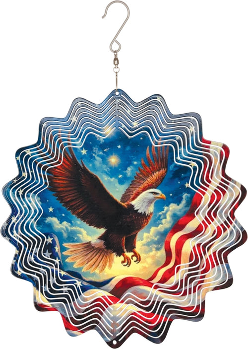 Freedom Eagle Wind Spinner — Patriotic 11" Porch + Garden Decor